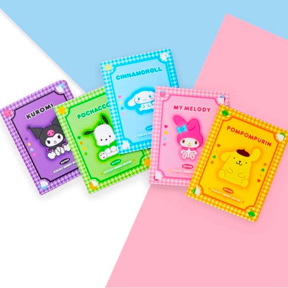 Sanrio Kawaii Notebook Memo Book With Multiple Size Pads NEW